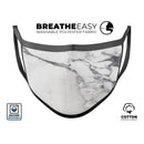 White & Grey Marble Surface V3 - Made in USA Mouth Cover Unisex Anti-Dust Cotton Blend Reusable & Washable Face Mask with Adjustable Sizing for Adult or Child