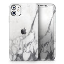 White & Grey Marble Surface V3 - Protective Skin Wrap & Decal – Compatible with iPhone SE to iPhone 17 Pro Max (All Models)
