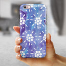 Whiet Mircro Dots Over Blue Watercolor Grunge iPhone 6/6s or 6/6s Plus 2-Piece Hybrid INK-Fuzed Case