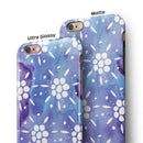 Whiet Mircro Dots Over Blue Watercolor Grunge iPhone 6/6s or 6/6s Plus 2-Piece Hybrid INK-Fuzed Case