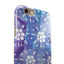 Whiet Mircro Dots Over Blue Watercolor Grunge iPhone 6/6s or 6/6s Plus 2-Piece Hybrid INK-Fuzed Case
