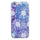 Whiet Mircro Dots Over Blue Watercolor Grunge iPhone 6/6s or 6/6s Plus 2-Piece Hybrid INK-Fuzed Case