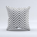 White Black Sketch Chevron Ink-Fuzed Decorative Throw Pillow