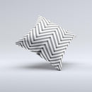 White Black Sketch Chevron Ink-Fuzed Decorative Throw Pillow