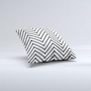 White Black Sketch Chevron Ink-Fuzed Decorative Throw Pillow