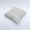 White Black Sketch Chevron Ink-Fuzed Decorative Throw Pillow