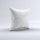White Brick Wall Ink-Fuzed Decorative Throw Pillow
