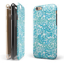 White Butterflies and Flowers on Blue Watercolor Pattern iPhone 6/6s or 6/6s Plus 2-Piece Hybrid INK-Fuzed Case