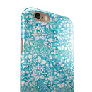 White Butterflies and Flowers on Blue Watercolor Pattern iPhone 6/6s or 6/6s Plus 2-Piece Hybrid INK-Fuzed Case
