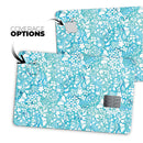 White Butterflies and Flowers on Blue Watercolor Pattern - Premium Protective Decal Skin-Kit for the Apple Credit Card