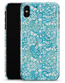 White Butterflies and Flowers on Blue Watercolor Pattern - iPhone X Clipit Case