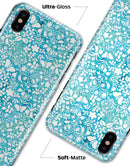 White Butterflies and Flowers on Blue Watercolor Pattern - iPhone X Clipit Case