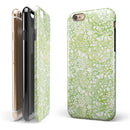 White Butterflies and Flowers on Green Watercolor Pattern iPhone 6/6s or 6/6s Plus 2-Piece Hybrid INK-Fuzed Case