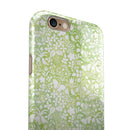 White Butterflies and Flowers on Green Watercolor Pattern iPhone 6/6s or 6/6s Plus 2-Piece Hybrid INK-Fuzed Case