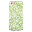 White Butterflies and Flowers on Green Watercolor Pattern iPhone 6/6s or 6/6s Plus 2-Piece Hybrid INK-Fuzed Case