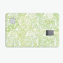 White Butterflies and Flowers on Green Watercolor Pattern - Premium Protective Decal Skin-Kit for the Apple Credit Card