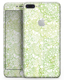 White Butterflies and Flowers on Green Watercolor Pattern - Skin-kit for the iPhone 8 or 8 Plus