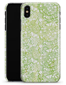 White Butterflies and Flowers on Green Watercolor Pattern - iPhone X Clipit Case