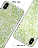 White Butterflies and Flowers on Green Watercolor Pattern - iPhone X Clipit Case