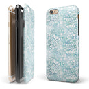 White Butterflies and Flowers on Light Blue Watercolor Pattern iPhone 6/6s or 6/6s Plus 2-Piece Hybrid INK-Fuzed Case