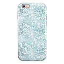White Butterflies and Flowers on Light Blue Watercolor Pattern iPhone 6/6s or 6/6s Plus 2-Piece Hybrid INK-Fuzed Case