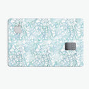 White Butterflies and Flowers on Light Blue Watercolor Pattern - Premium Protective Decal Skin-Kit for the Apple Credit Card