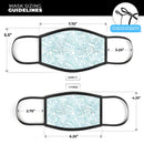 White Butterflies and Flowers on Light Blue Watercolor Pattern - Made in USA Mouth Cover Unisex Anti-Dust Cotton Blend Reusable & Washable Face Mask with Adjustable Sizing for Adult or Child