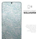 White Butterflies and Flowers on Light Blue Watercolor Pattern - Premium Vinyl Skin Decal for Samsung Galaxy S25 Ultra, S24, S23, S22 & All Galaxy S Models