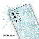 White Butterflies and Flowers on Light Blue Watercolor Pattern - Premium Vinyl Skin Decal for Samsung Galaxy S25 Ultra, S24, S23, S22 & All Galaxy S Models