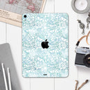 White Butterflies and Flowers on Light Blue Watercolor Pattern - Full Body Skin Decal for the Apple iPad Pro 12.9", 11", 10.5", 9.7", Air or Mini (All Models Available)
