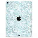 White Butterflies and Flowers on Light Blue Watercolor Pattern - Full Body Skin Decal for the Apple iPad Pro 12.9", 11", 10.5", 9.7", Air or Mini (All Models Available)