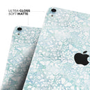 White Butterflies and Flowers on Light Blue Watercolor Pattern - Full Body Skin Decal for the Apple iPad Pro 12.9", 11", 10.5", 9.7", Air or Mini (All Models Available)