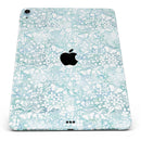 White Butterflies and Flowers on Light Blue Watercolor Pattern - Full Body Skin Decal for the Apple iPad Pro 12.9", 11", 10.5", 9.7", Air or Mini (All Models Available)