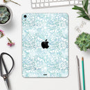 White Butterflies and Flowers on Light Blue Watercolor Pattern - Full Body Skin Decal for the Apple iPad Pro 12.9", 11", 10.5", 9.7", Air or Mini (All Models Available)
