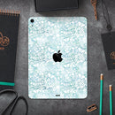 White Butterflies and Flowers on Light Blue Watercolor Pattern - Full Body Skin Decal for the Apple iPad Pro 12.9", 11", 10.5", 9.7", Air or Mini (All Models Available)