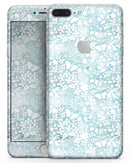 White Butterflies and Flowers on Light Blue Watercolor Pattern - Skin-kit for the iPhone 8 or 8 Plus