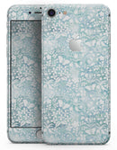 White Butterflies and Flowers on Light Blue Watercolor Pattern - Skin-kit for the iPhone 8 or 8 Plus