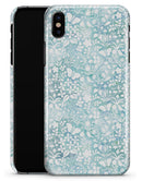 White Butterflies and Flowers on Light Blue Watercolor Pattern - iPhone X Clipit Case