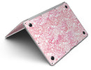 White Butterflies and Flowers on Pink and Red Watercolor Pattern - MacBook Air Skin Kit