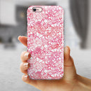 White Butterflies and Flowers on Pink and Red Watercolor Pattern iPhone 6/6s or 6/6s Plus 2-Piece Hybrid INK-Fuzed Case