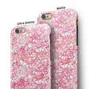 White Butterflies and Flowers on Pink and Red Watercolor Pattern iPhone 6/6s or 6/6s Plus 2-Piece Hybrid INK-Fuzed Case