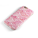 White Butterflies and Flowers on Pink and Red Watercolor Pattern iPhone 6/6s or 6/6s Plus 2-Piece Hybrid INK-Fuzed Case