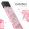 Skin Decal Kit for the Pax JUUL - White Butterflies and Flowers on Pink and Red Watercolor Pattern