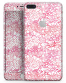 White Butterflies and Flowers on Pink and Red Watercolor Pattern - Skin-kit for the iPhone 8 or 8 Plus