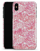 White Butterflies and Flowers on Pink and Red Watercolor Pattern - iPhone X Clipit Case