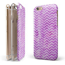 White and Thin Blue Chevron Pattern iPhone 6/6s or 6/6s Plus 2-Piece Hybrid INK-Fuzed Case