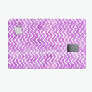 White Chevron Over Purple Grunge Surface - Premium Protective Decal Skin-Kit for the Apple Credit Card