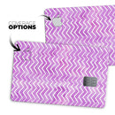 White Chevron Over Purple Grunge Surface - Premium Protective Decal Skin-Kit for the Apple Credit Card