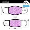 White Chevron Over Purple Grunge Surface - Made in USA Mouth Cover Unisex Anti-Dust Cotton Blend Reusable & Washable Face Mask with Adjustable Sizing for Adult or Child