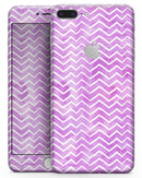 White Chevron Over Purple Grunge Surface - Skin-kit for the iPhone 8 or 8 Plus